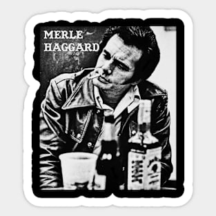merle haggard art Sticker